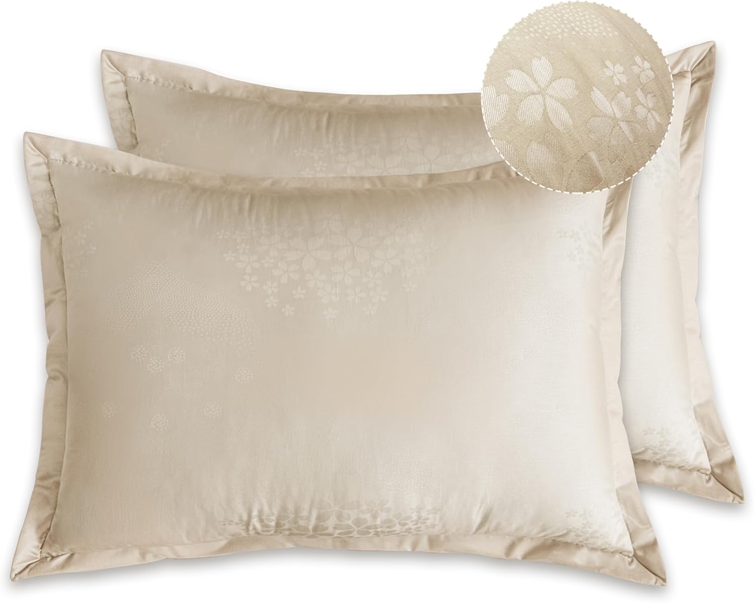 WOWMAX Cotton Pillow Cases——Lightbeige