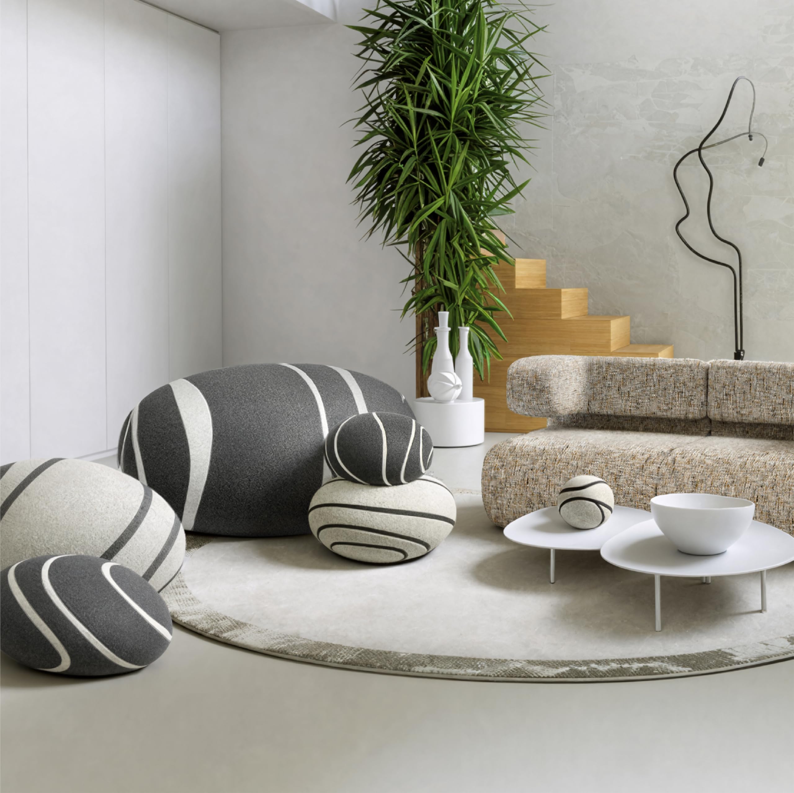 3D Curve Living Stones Pillows 6 Mix Sizes Stuffed Pillows Big Rock Pillows
