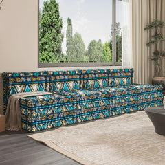 WOWMAX Floor Sofa Couch Boho –Blue Cross