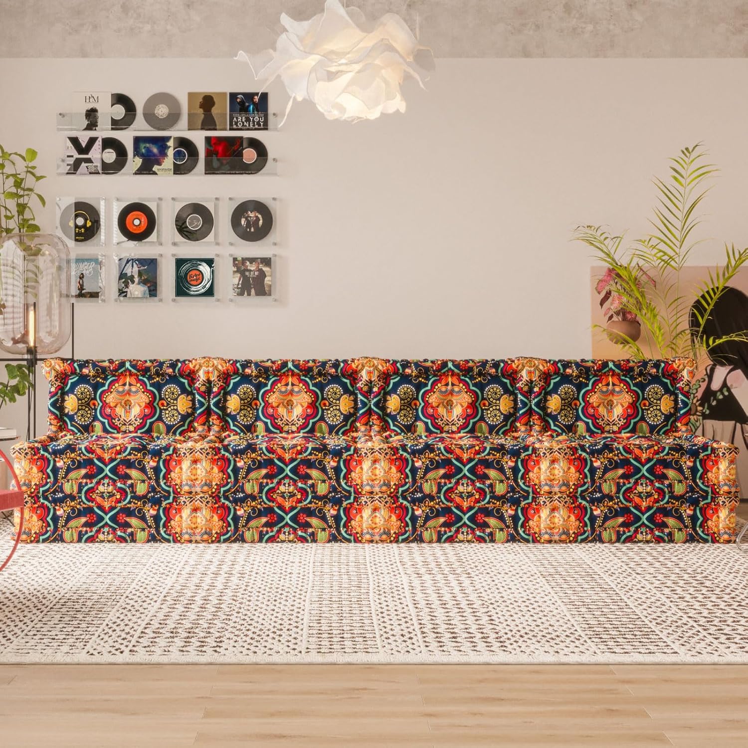 WOWMAX Floor Sofa Couch Boho – Ethnic Flower