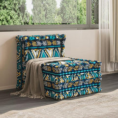 WOWMAX Floor Sofa Couch Boho –Blue Cross