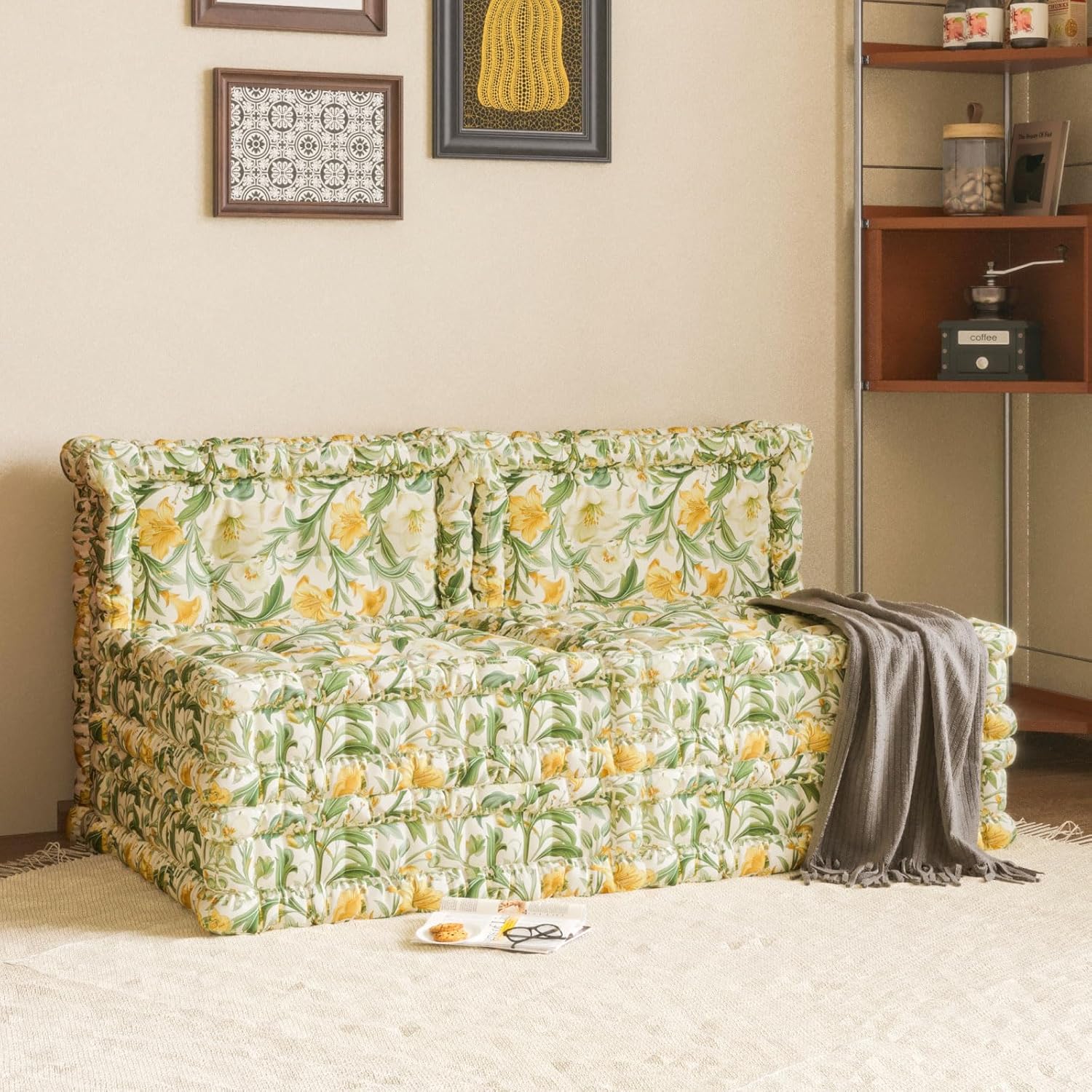 WOWMAX Floor Sofa Couch Boho –Retro Freesia