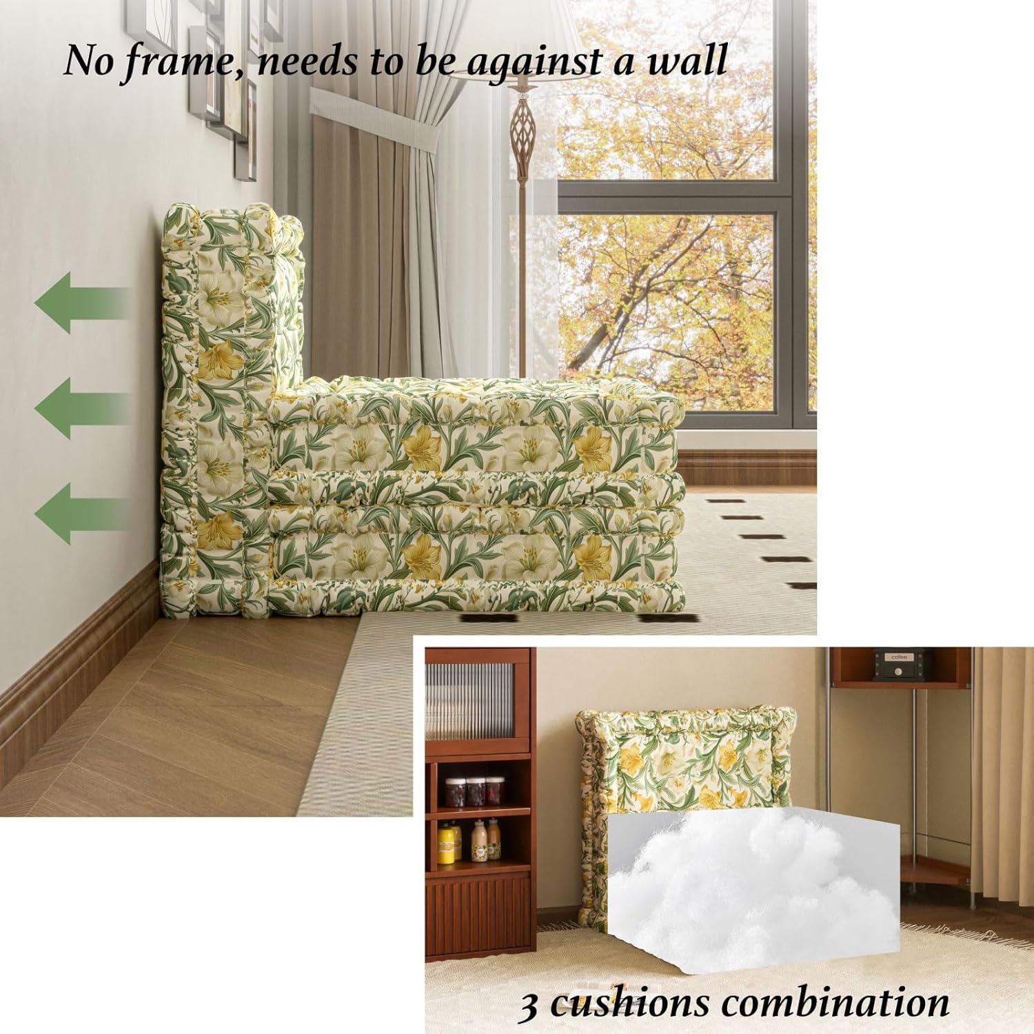 WOWMAX Floor Sofa Couch Boho –Retro Freesia