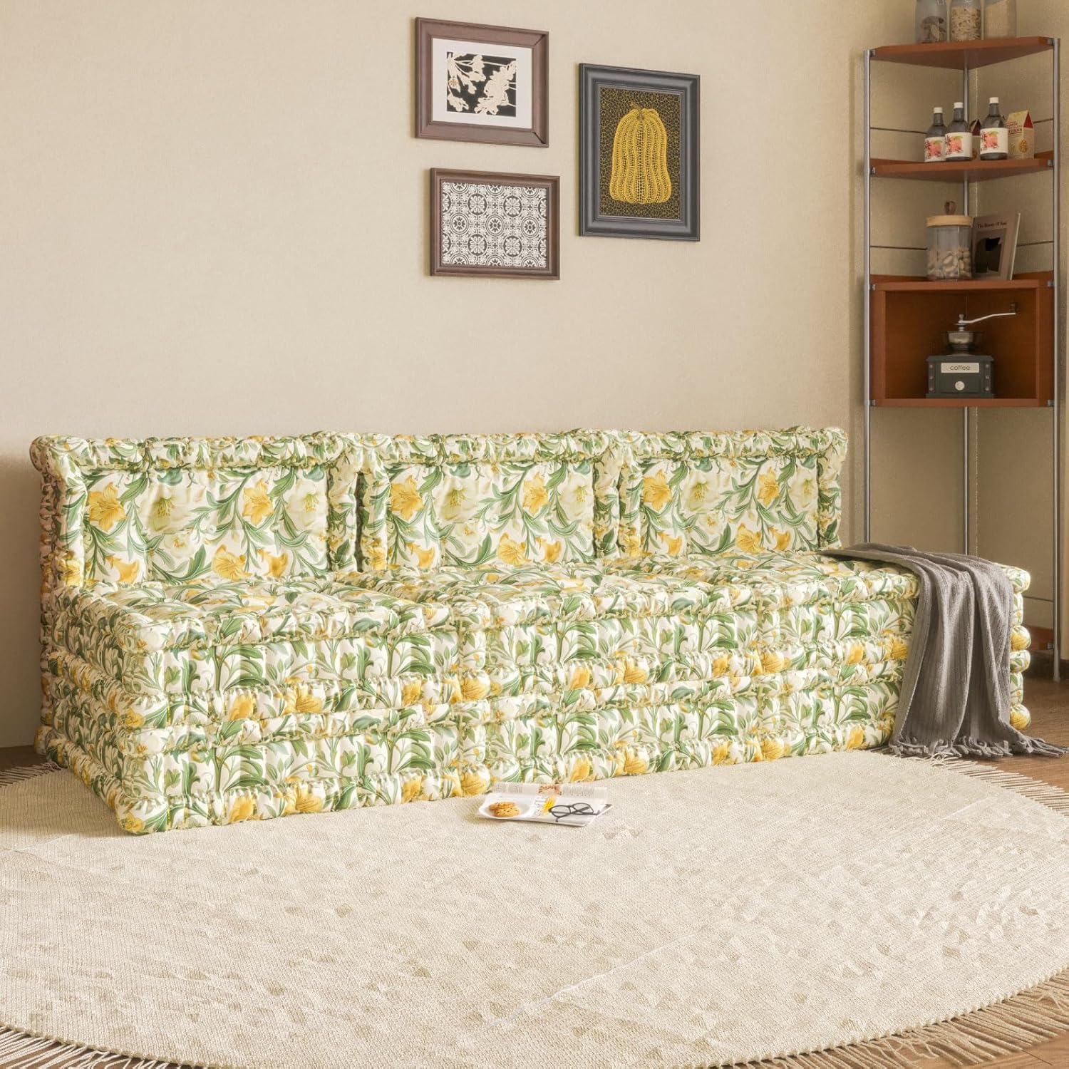 WOWMAX Floor Sofa Couch Boho –Retro Freesia