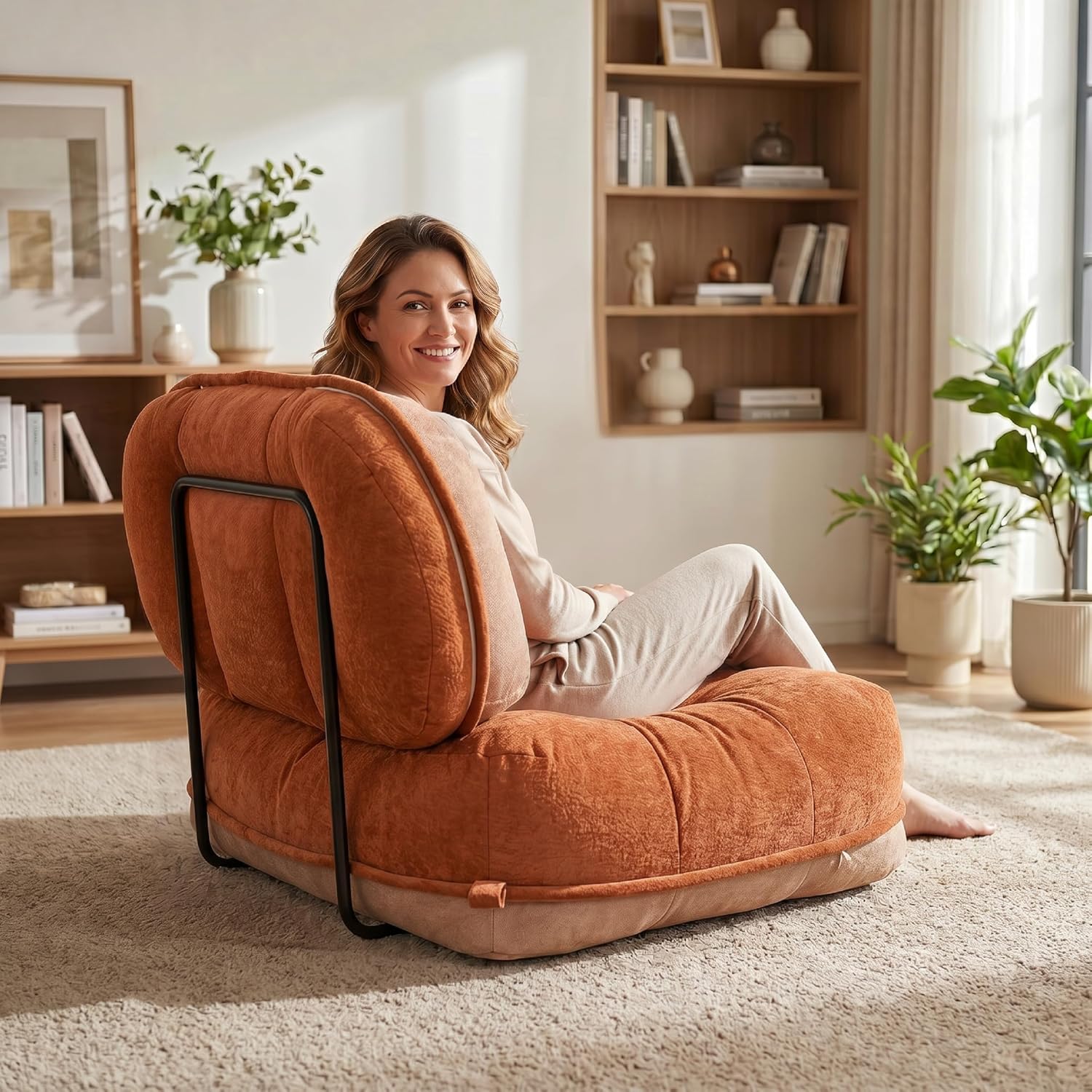 WOWMAX Floor Sofa Support Frame, Freestanding Metal Back Support, No Wall Needed, Fits Most Floor Sofas