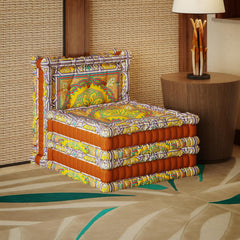 WOWMAX Floor Sofa Couch Boho – Arabian Orange