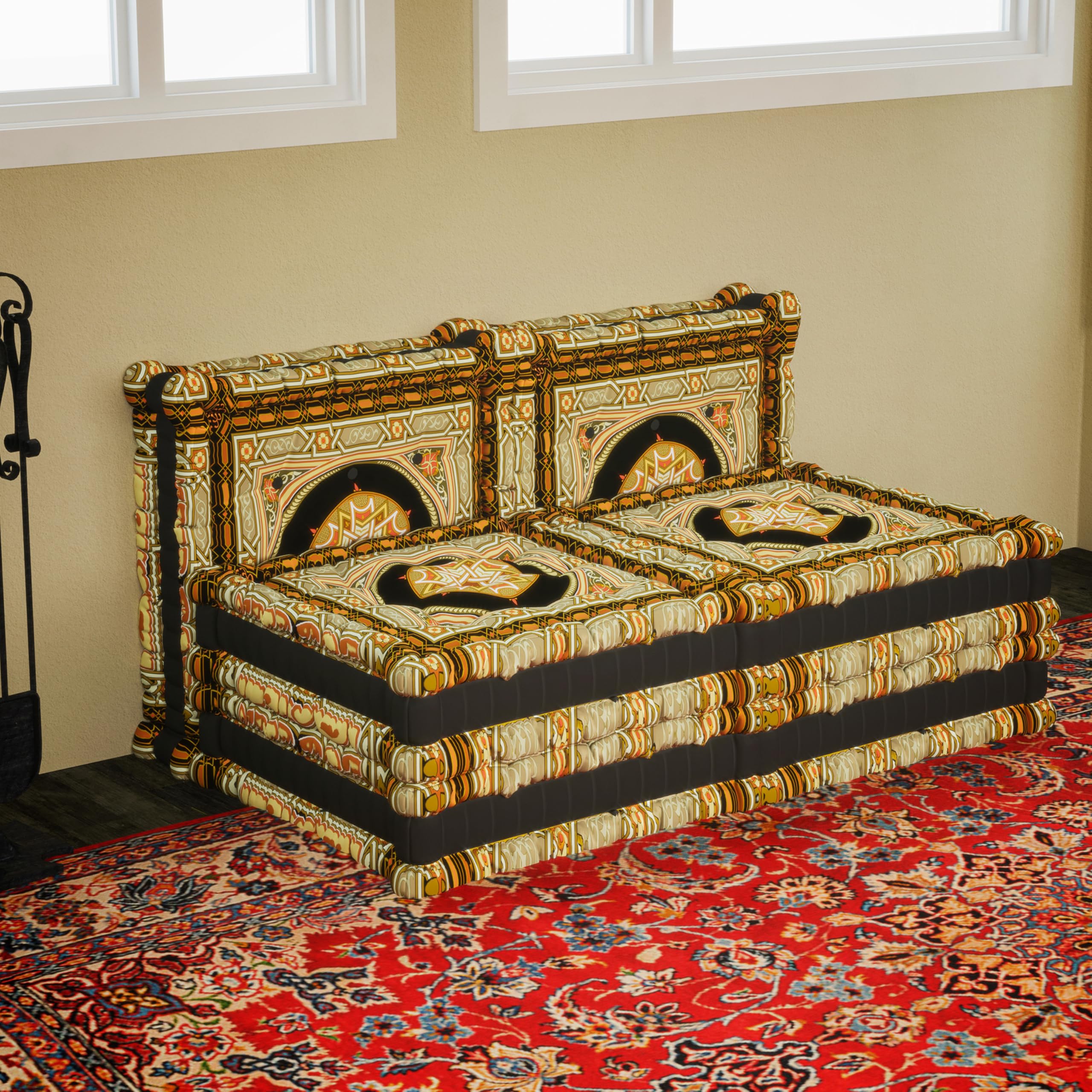 WOWMAX Floor Sofa Couch Boho – Arabian Black