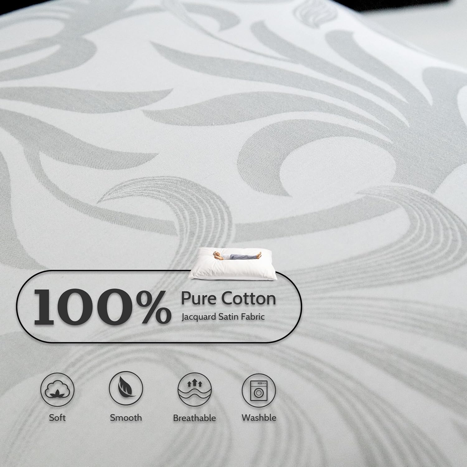 WOWMAX Cotton Pillow Cases——Gray