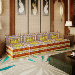 WOWMAX Floor Sofa Couch Boho – Arabian Orange