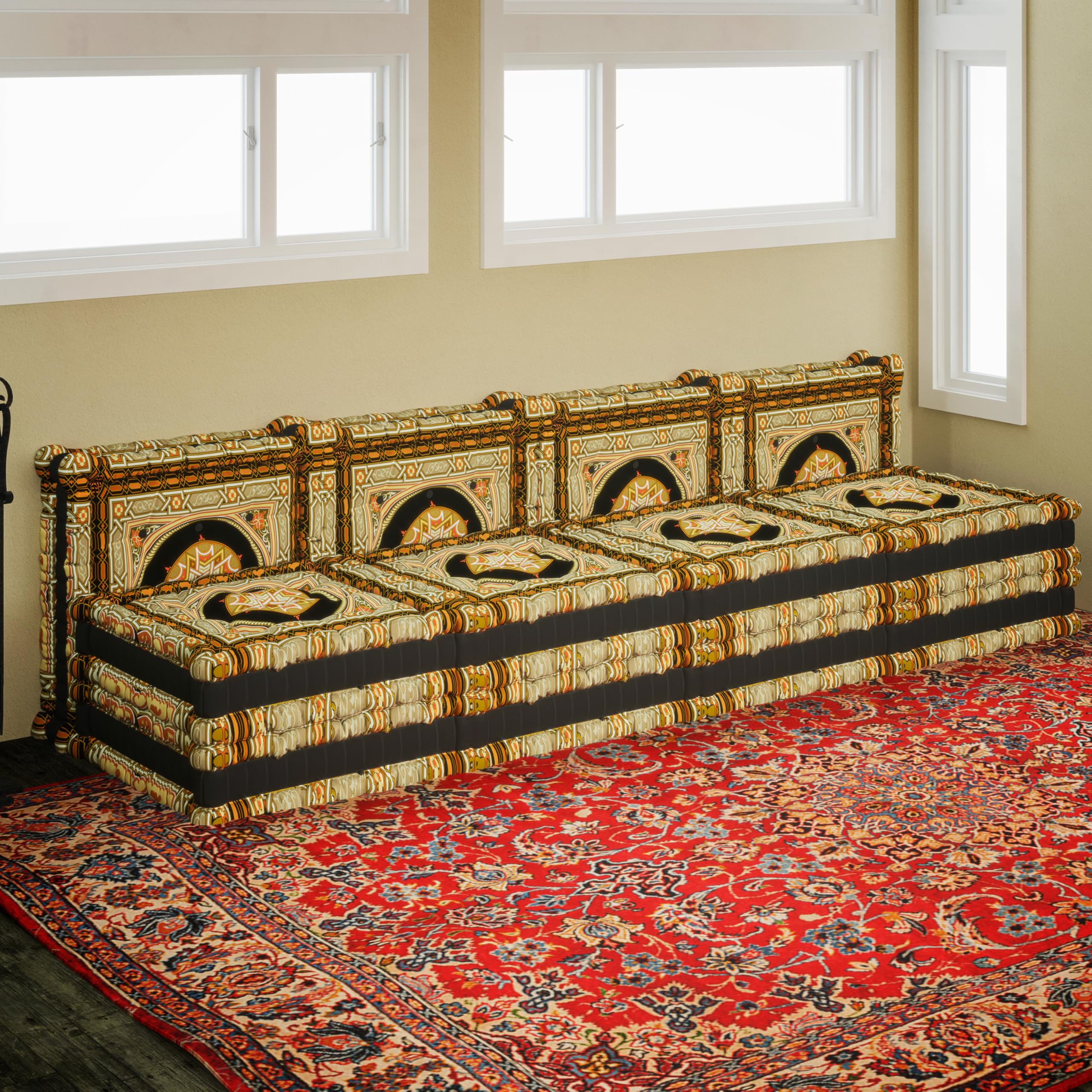 WOWMAX Floor Sofa Couch Boho – Arabian Black
