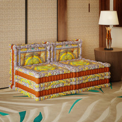 WOWMAX Floor Sofa Couch Boho – Arabian Orange