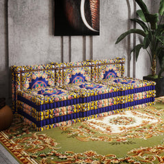 WOWMAX Floor Sofa Couch Boho – Arabian Blue