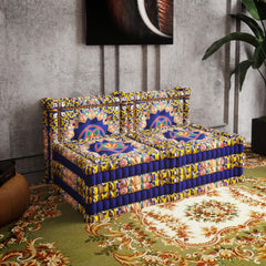 WOWMAX Floor Sofa Couch Boho – Arabian Blue