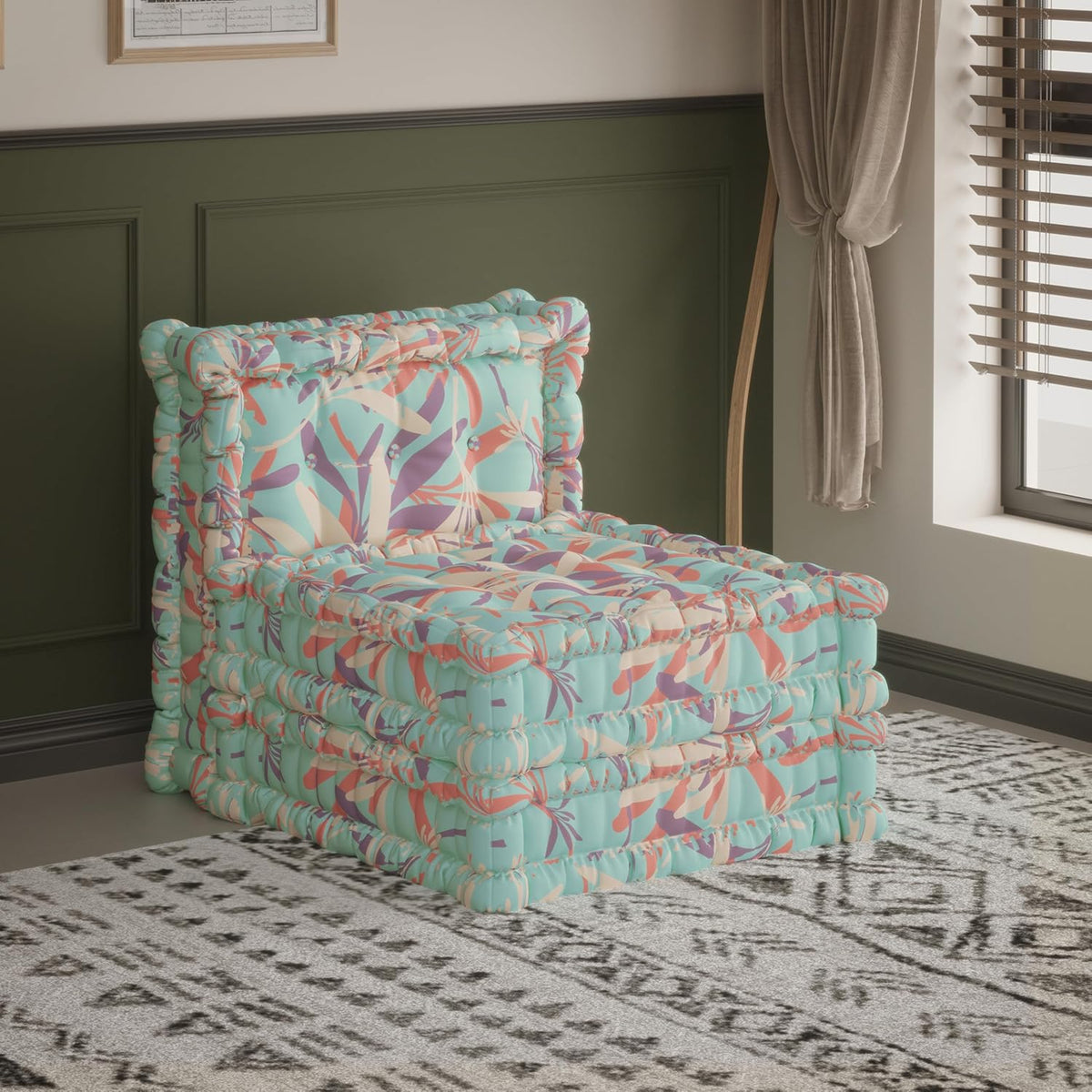 WOWMAX Floor Sofa Couch Boho – Light Blue