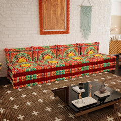 WOWMAX Floor Sofa Couch Boho – Arabian Red