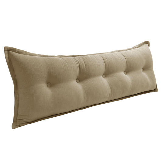 Rectangular Headboard Pillow 85% Linen & 15% Cotton Blend——Light Brown