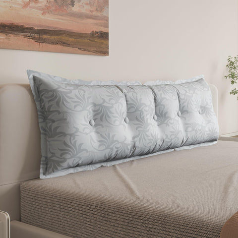 Rectangular Headboard Pillow 100% Pure Cotton——Light Grey,Sliver