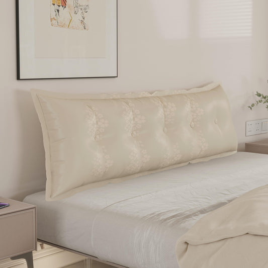 Rectangular Headboard Pillow 85% Linen & 15% Cotton Blend——Light Beige