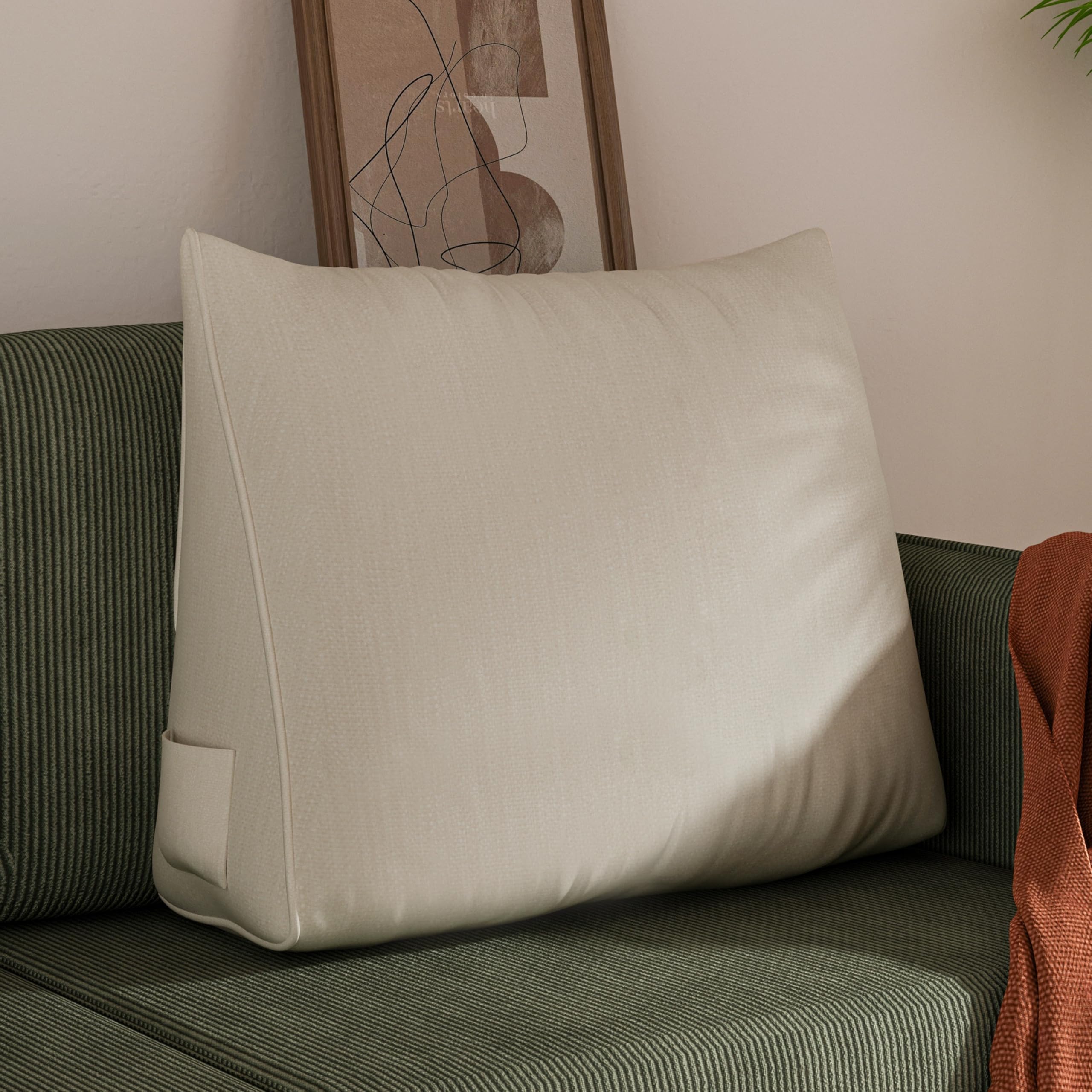 Back Pillow for Bed Sitting up, 80% Cotton 20% Linen  Blend