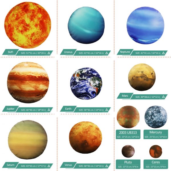 12er-Set – Wolkenförmiges Sonnensystem-Kissen