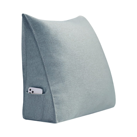 Triangular Bed Wedge Pillow with Removable and Washable Cover Linen——Grey 23.5 Inches