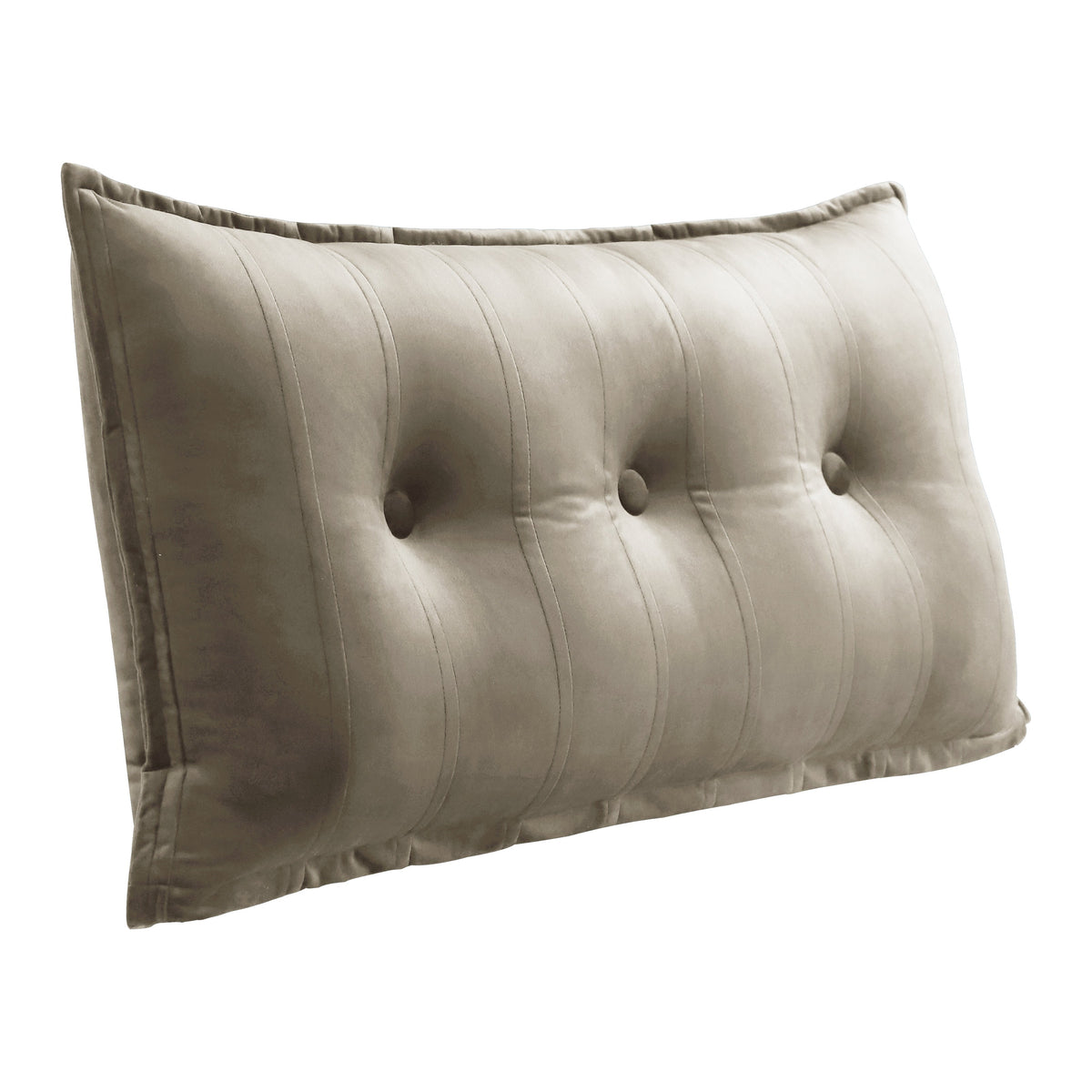 Rectangular Headboard Reading Body Velvet(100% Cotton)——Light Tan