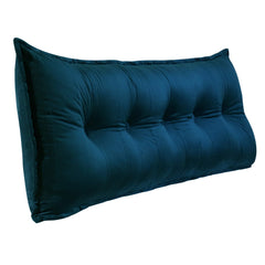 Rectangular Headboard Reading Body Pillow Velvet-Deep Blue