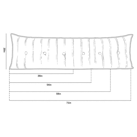 Rectangular Headboard Reading Body Pillow Linen-Gray