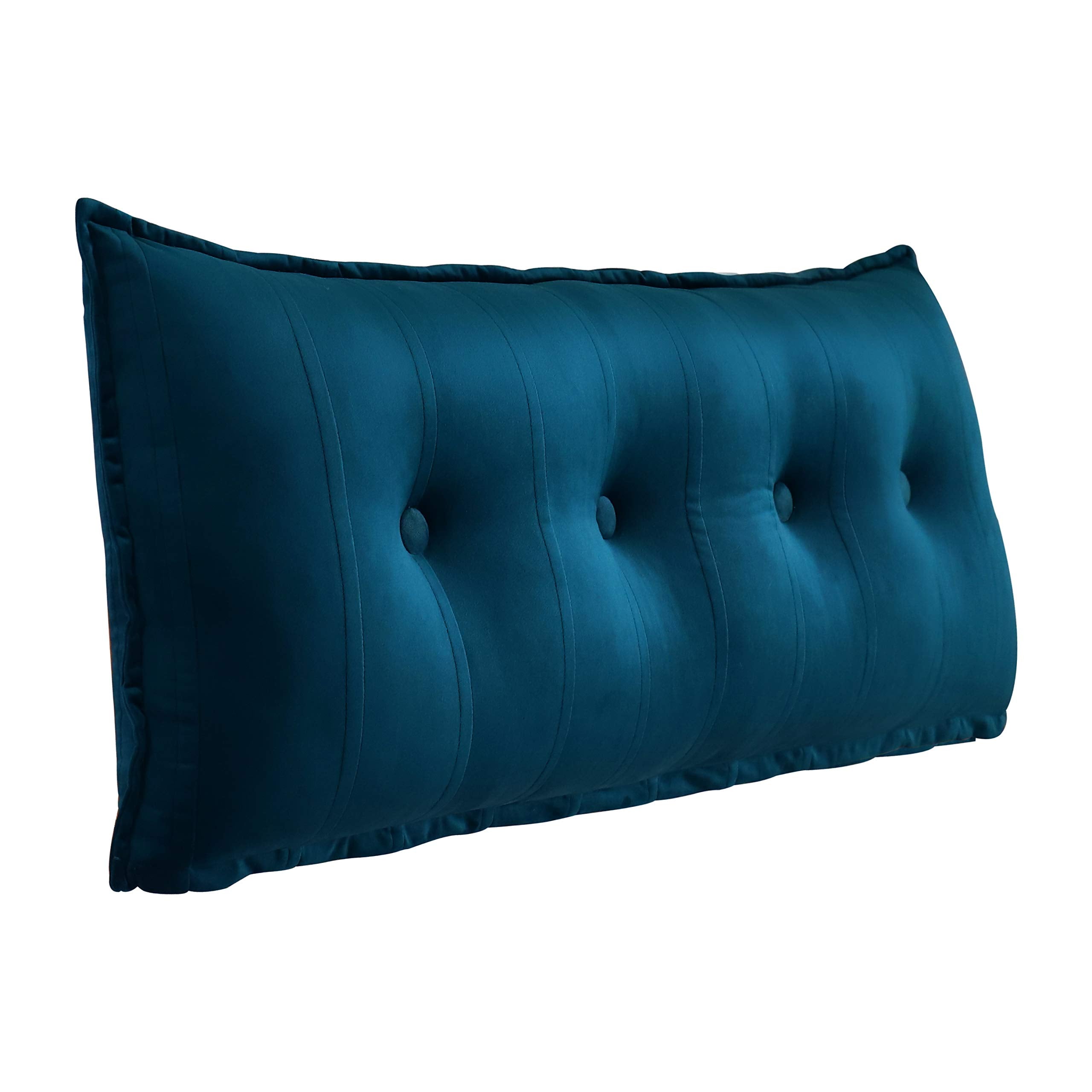 Rectangular Headboard Reading Body Pillow Velvet-Deep Blue
