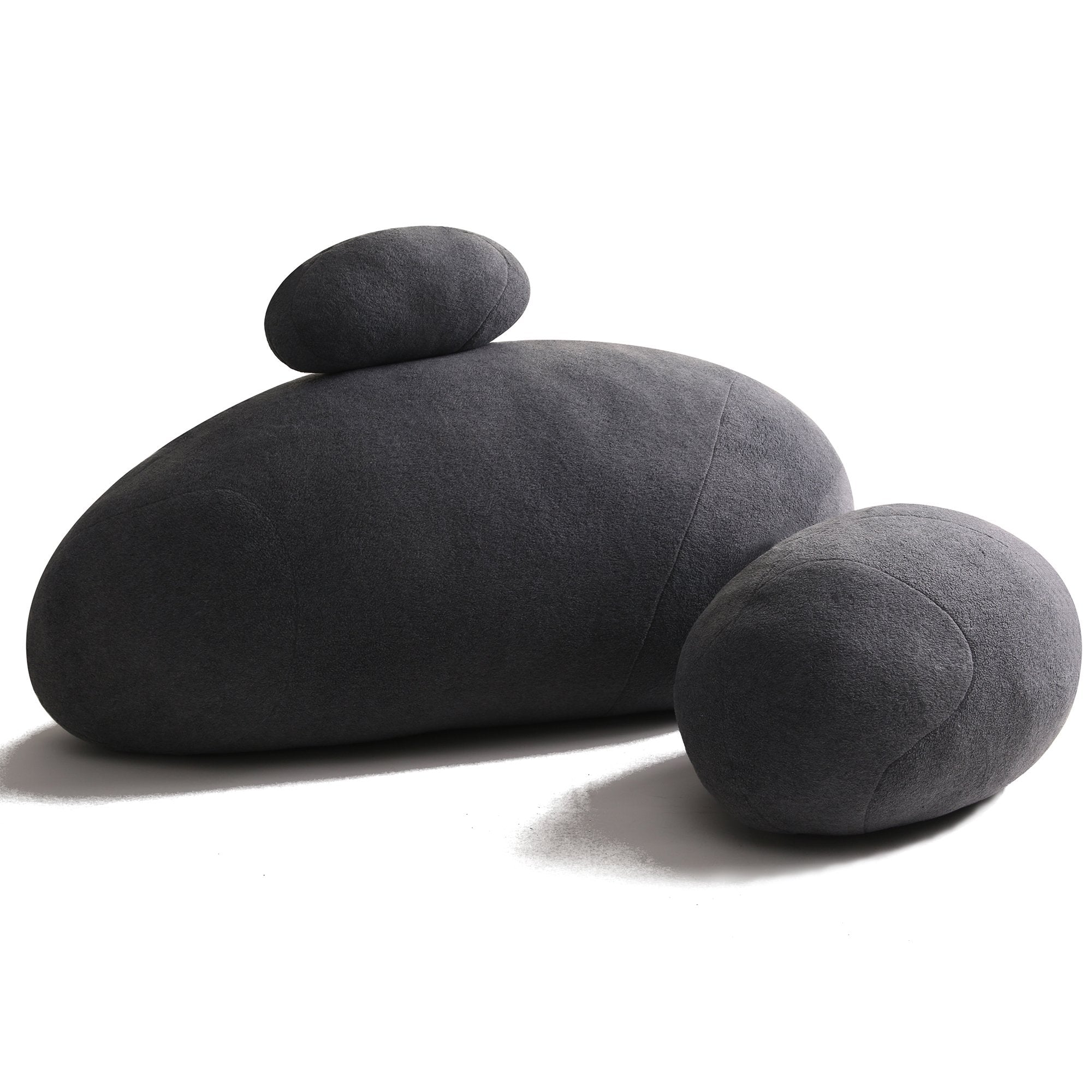 3D Stone Pillows 6 Mix Sizes —Dark Gray