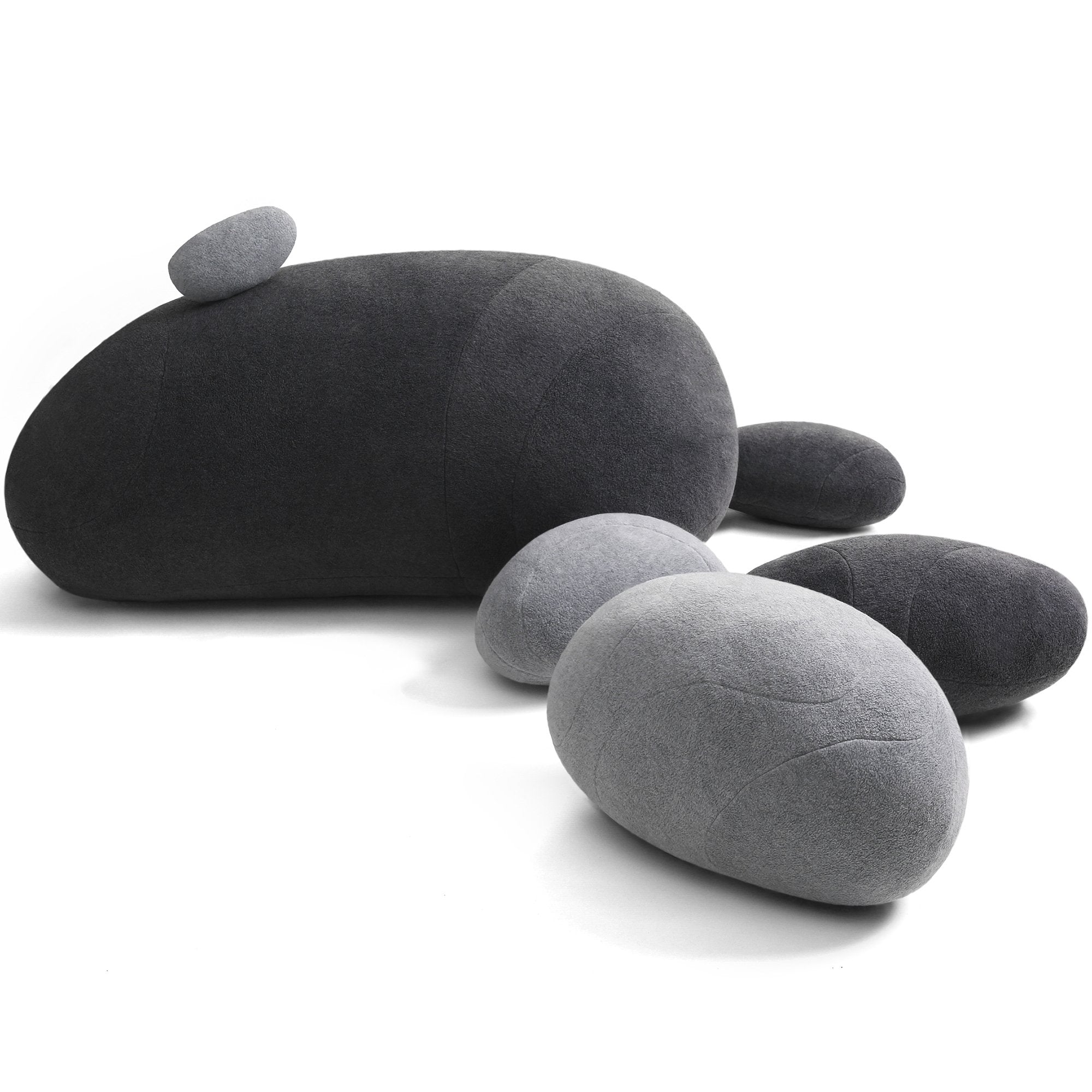 3D Stone Pillows 6 Mix Sizes —Dark Gray and Light Gray