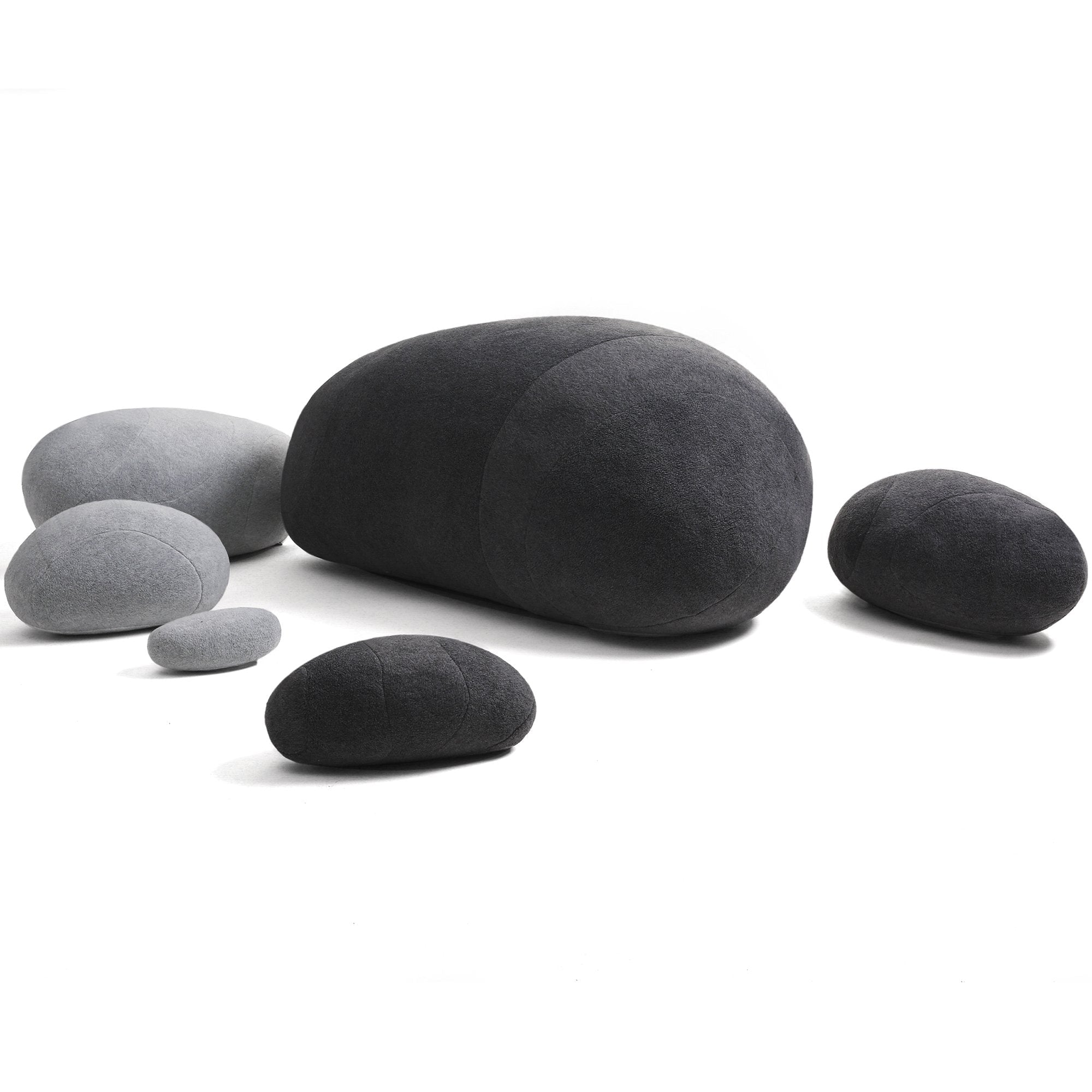 3D Stone Pillows 6 Mix Sizes —Dark Gray and Light Gray