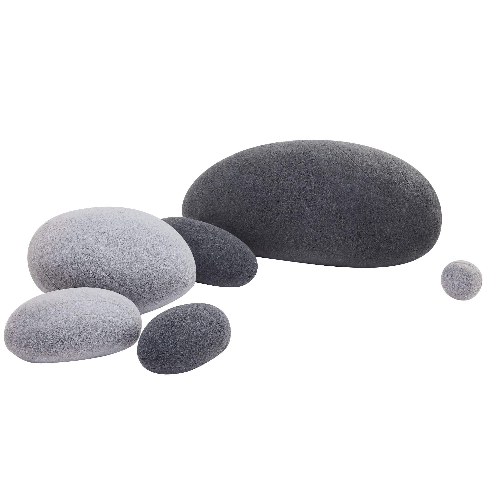 3D Stone Pillows 6 Mix Sizes —Dark Gray and Light Gray