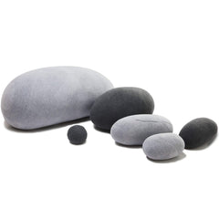 3D Living Stones Pillows 6 Mix Sizes —Light Gray and Dark Gray