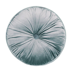 Velvet Pleated Round Pillow, Pumpkin Decorative Throw Pillows Home Decoration—Grey, 15x15 Inches
